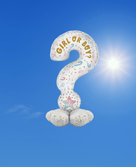 Folyo Balon  SORU İŞARETİ 60x110cm Cinsiyet Partisi Ayakta Durabilen Cinsiyet Partisi Temalı Folyo Balon