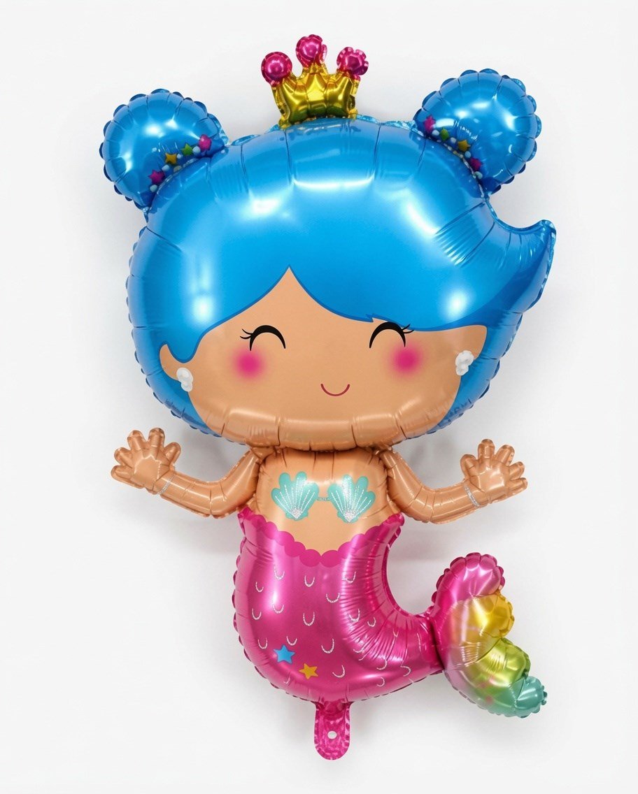 Folyo Balon -Taçlı Deniz Kızı-63 cm x 105 cm