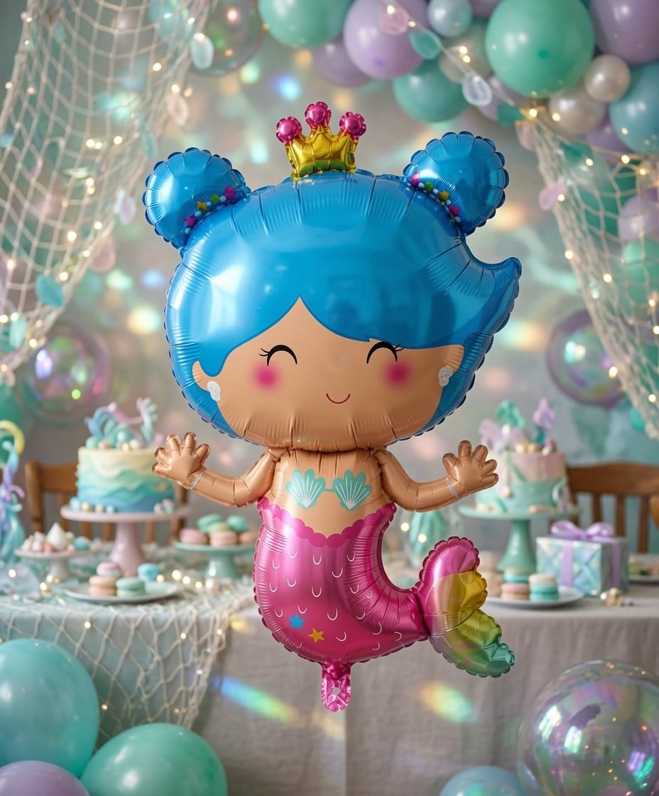 Folyo Balon -Taçlı Deniz Kızı-63 cm x 105 cm