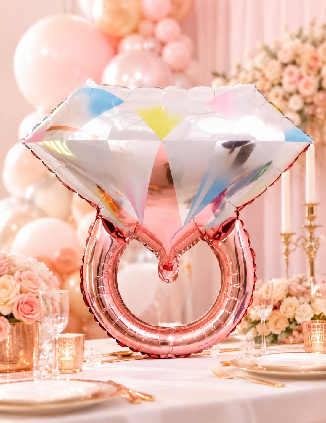 Folyo Balon Tek Taş Yüzük rose gold 32 inç 3281