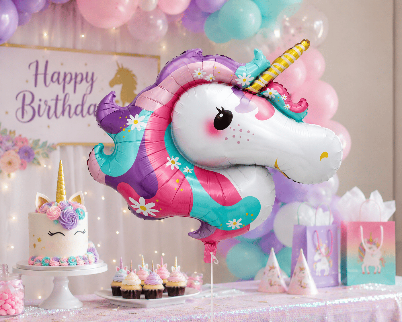 Folyo Balon -Unicorn Kafa-86 cm x 107 cm