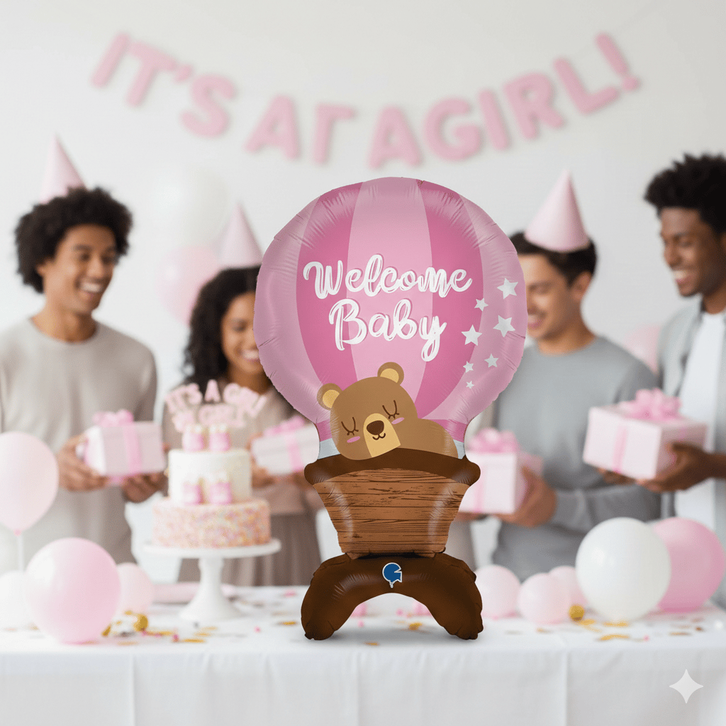 Folyo Balon Welcome baby hoşgeldin bebe pembe ayak
