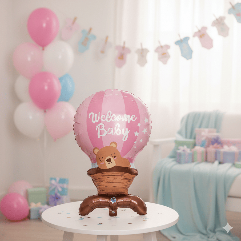 Folyo Balon Welcome baby hoşgeldin bebe pembe ayak