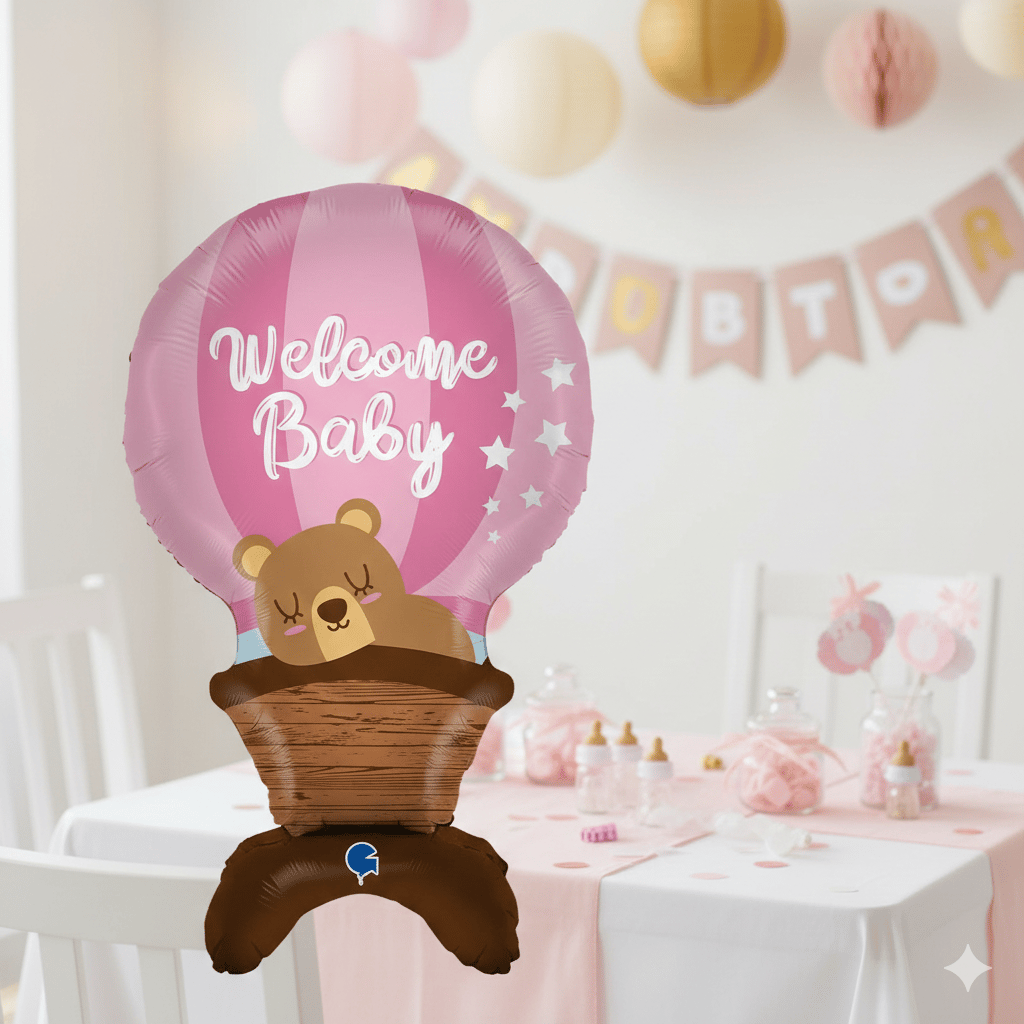 Folyo Balon Welcome baby hoşgeldin bebe pembe ayak