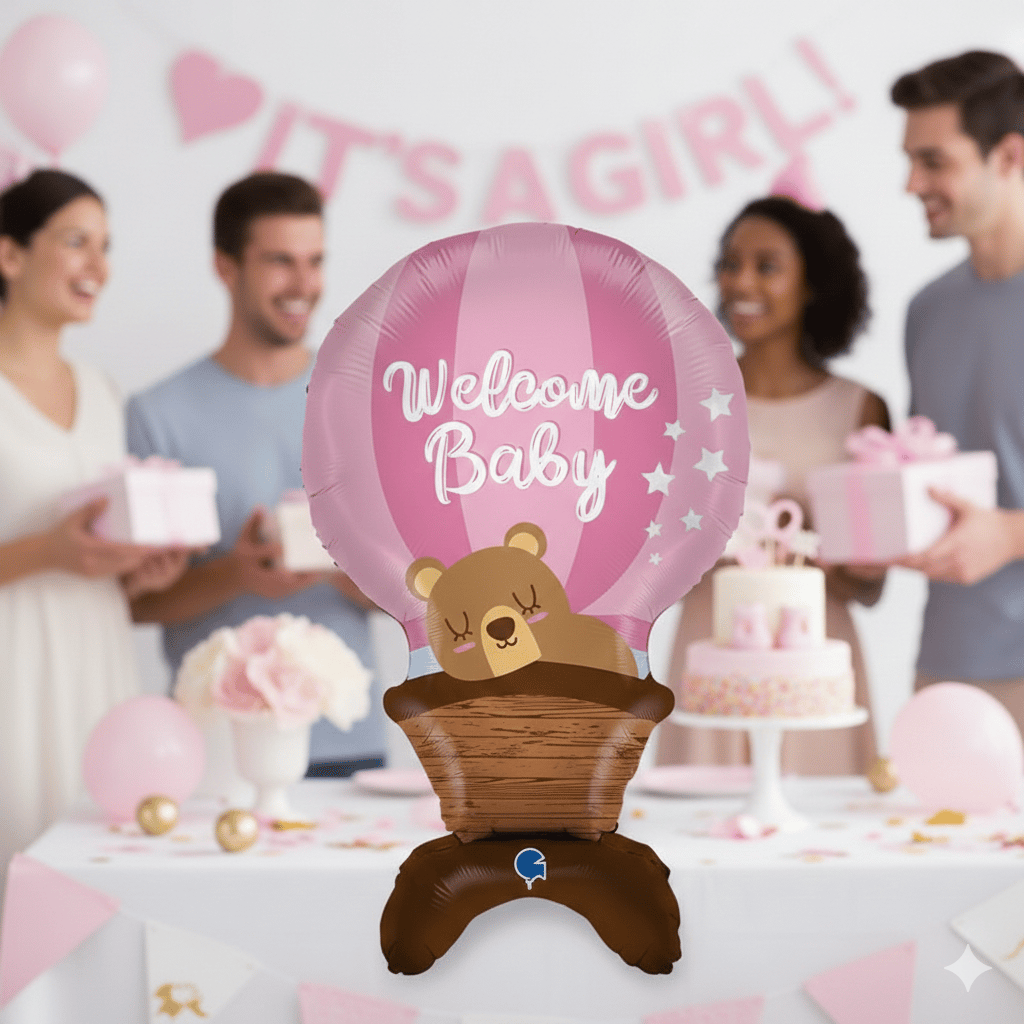 Folyo Balon Welcome baby hoşgeldin bebe pembe ayak