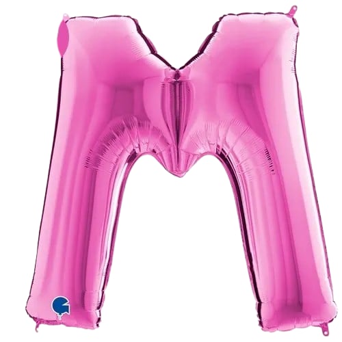 Folyo Harf ''M'' Pembe Renkli 40 Inc 101 Cm-grabo Doğum günü balonu