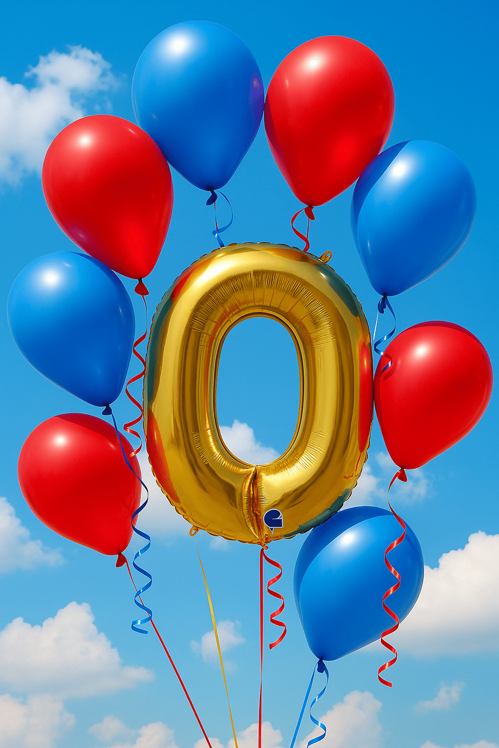 Folyo Rakam 0 (Sıfır) Gold-altın renginde 40 inç 100 cm GRABO doğum günü balonu