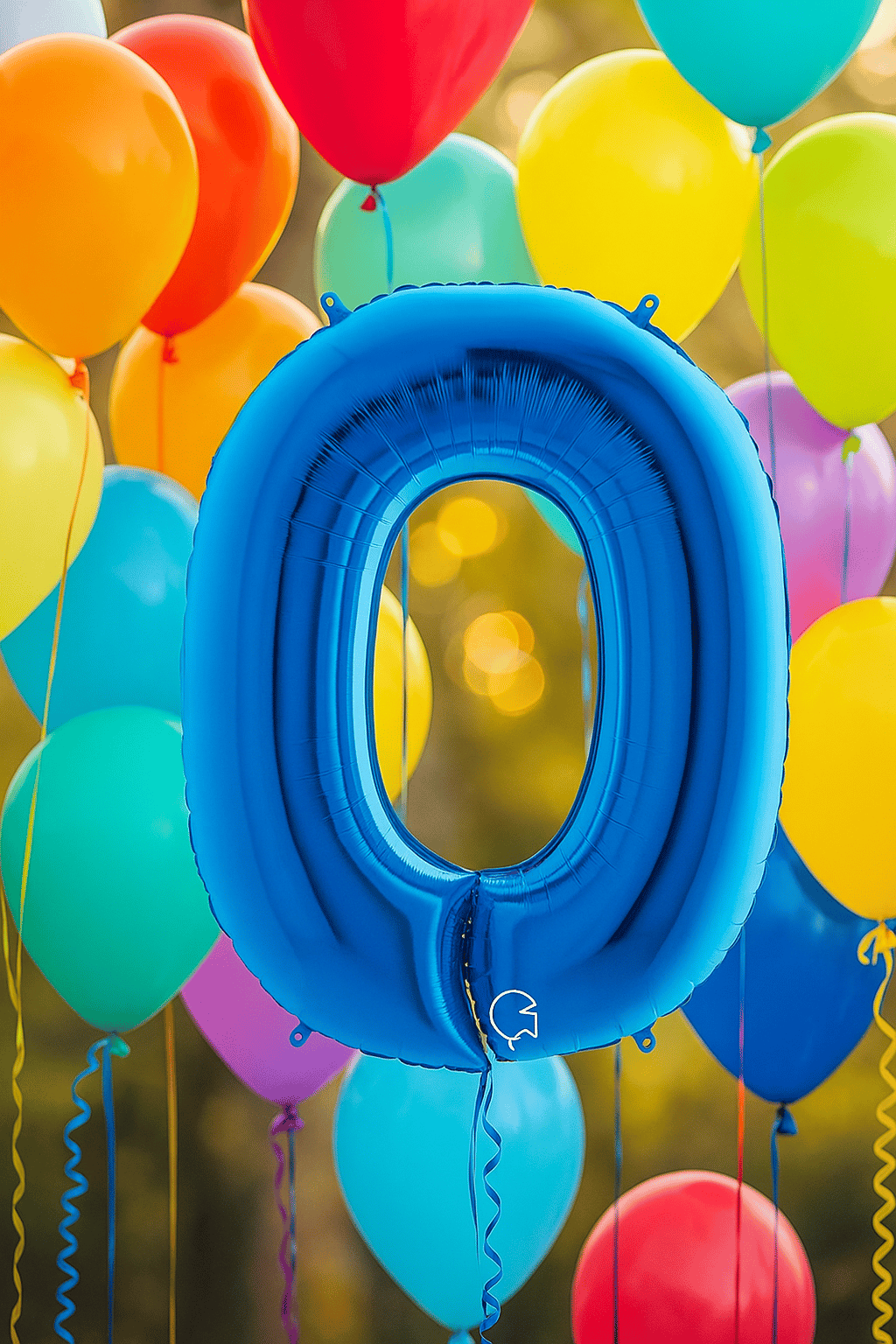 Folyo Rakam 0 (Sıfır) Mavi renkli 40 inç 100 cm GRABO doğum günü balonu