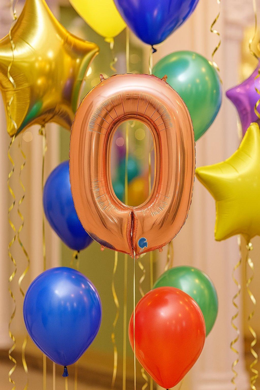 Folyo Rakam 0 (Sıfır) Rosegold renkli 40 inç 100 cm GRABO doğum günü balonu
