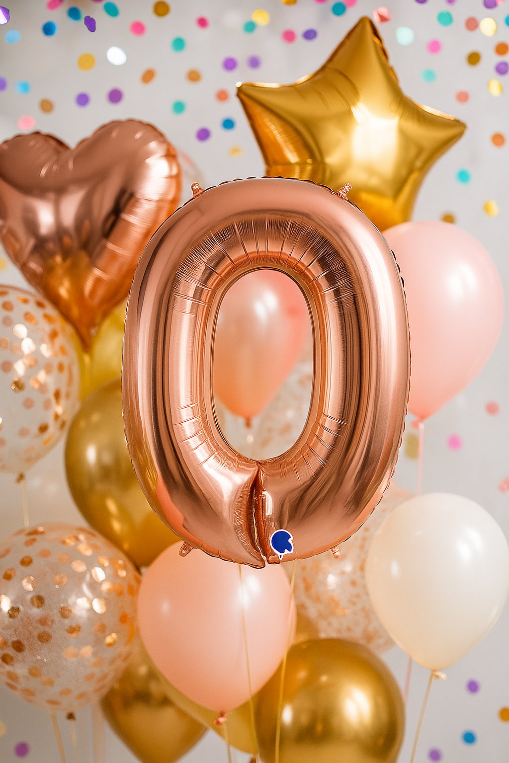 Folyo Rakam 0 (Sıfır) Rosegold renkli 40 inç 100 cm GRABO doğum günü balonu