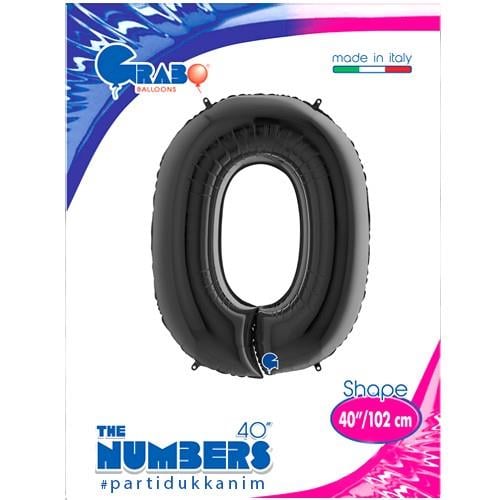 Folyo Rakam 0 SİYAH 40 Inc 102 CM GRABO