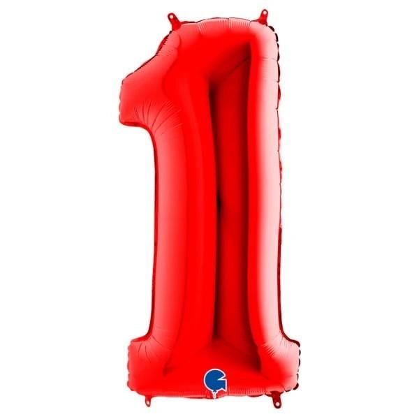 Folyo Rakam 1 Kırmızı 40 Inc 102 CM GRABO
