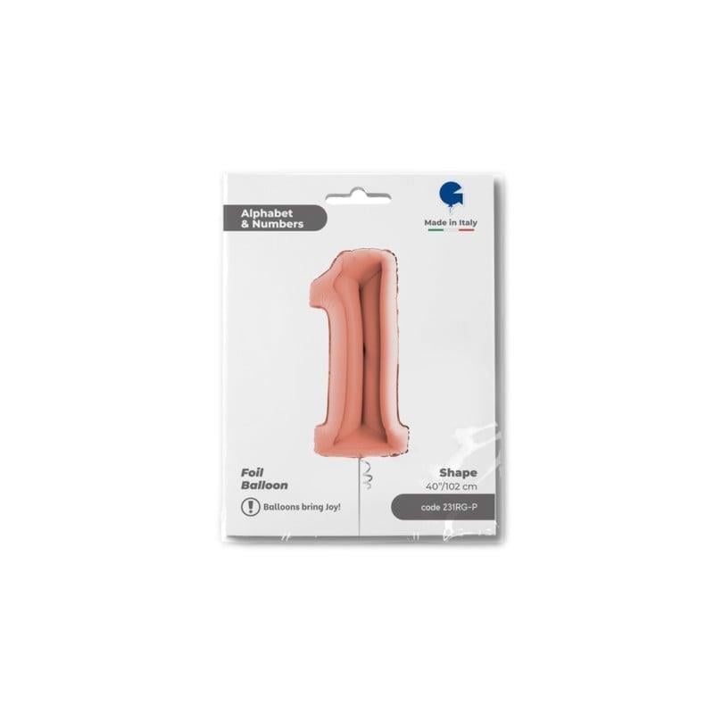 Folyo Rakam 1 Rosegold 40 ınç 102 cm GRABO-İKM