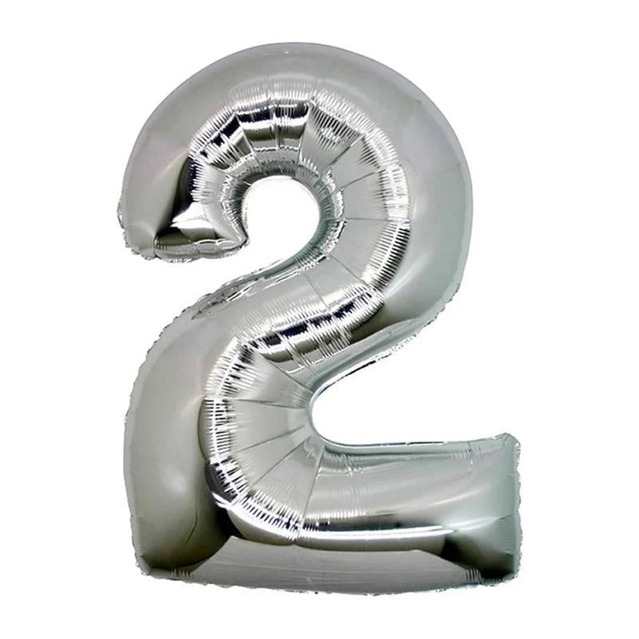 Folyo Rakam 2 Gümüş 26 inç 66 Cm