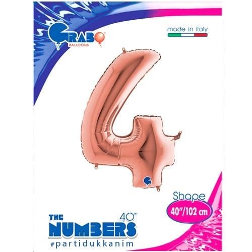 Folyo Rakam 4 Rosegold 102 Cm İKM-GRABO