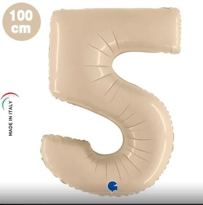 Folyo Rakam 5 Satin krem 40 Inc 101 Cm GRABO yüksek kalite folyo rakam 