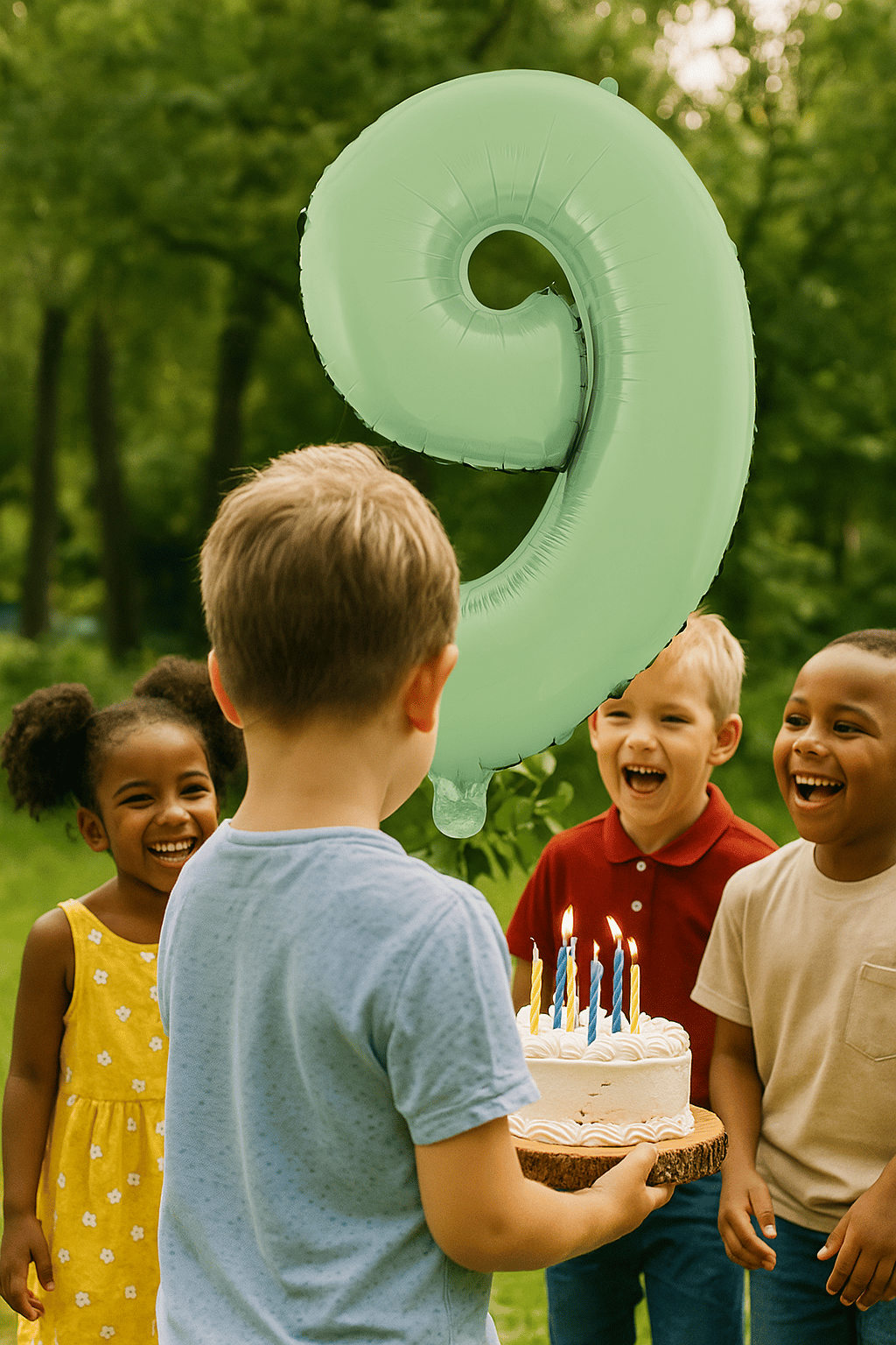 Folyo Rakam 9 Yaş Mat Mint Yeşili 26 Inc 66 cm Pipetli Doğum Günü Balonu
