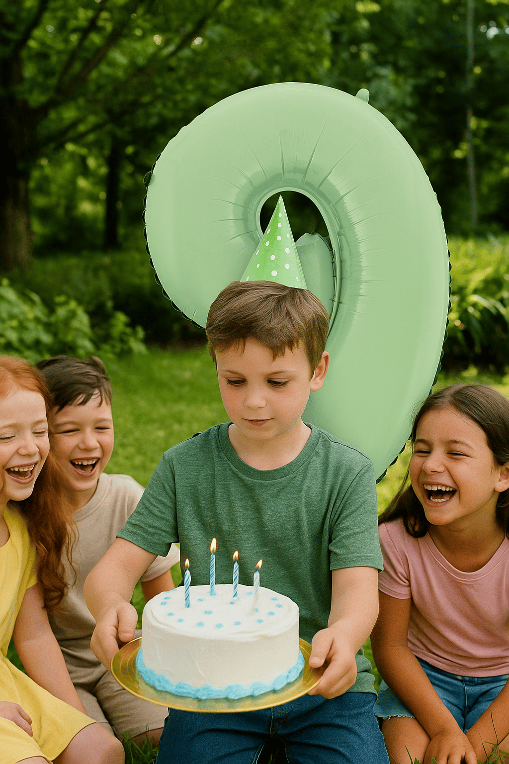 Folyo Rakam 9 Yaş Mat Mint Yeşili 26 Inc 66 cm Pipetli Doğum Günü Balonu