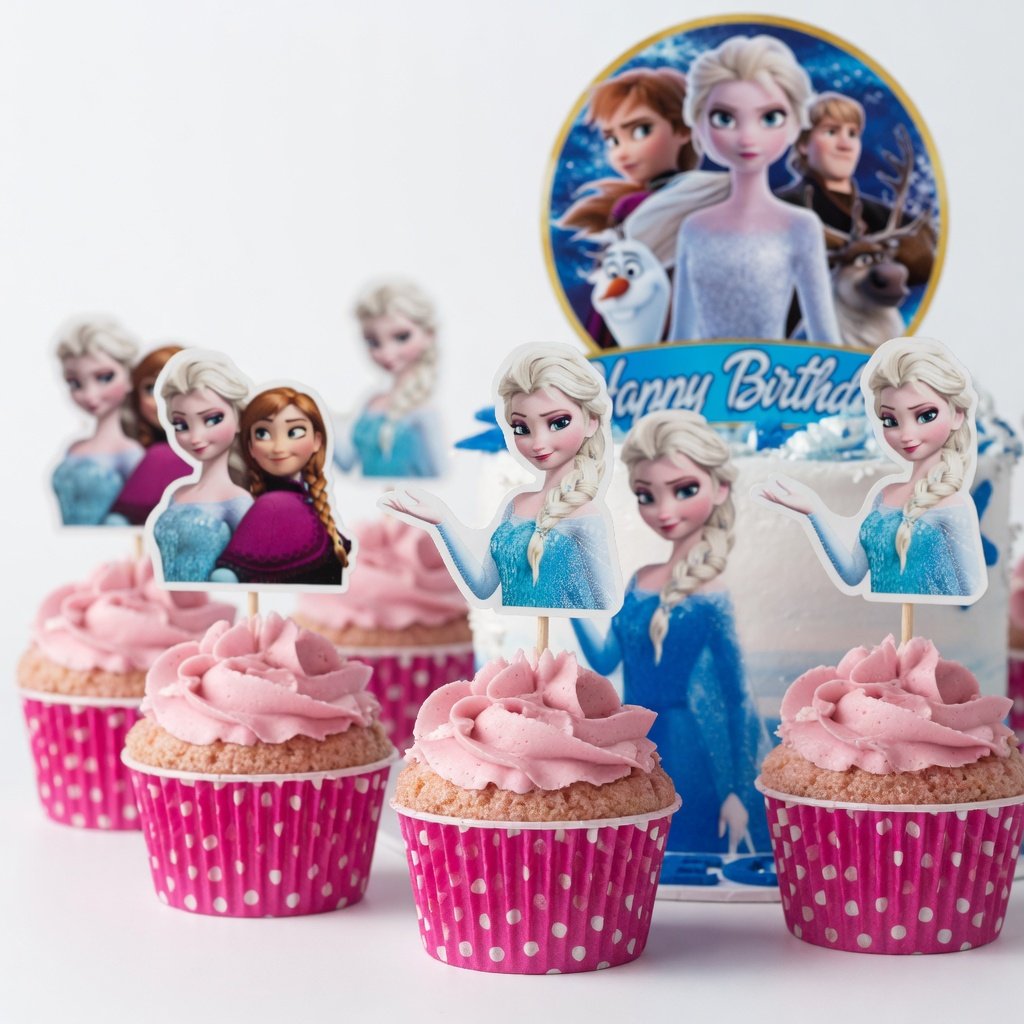 Frozen cake topper set pasta kür-kür-cupcake