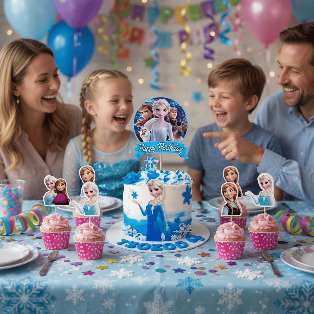 Frozen cake topper set pasta kür-kür-cupcake