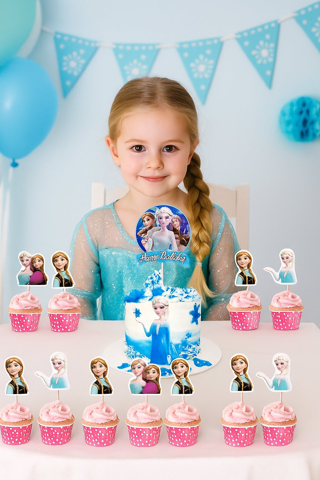 Frozen Elsa cake topper set pasta seti 20 kürdan 25 kek kalıbı 1 pasta üstü büyük doğum günü pasta süsü