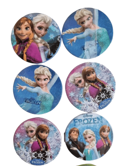 Frozen Elsa Lisanslı Yaka çanta metal rozeti  10 lu paket pinyata içi hediyesi