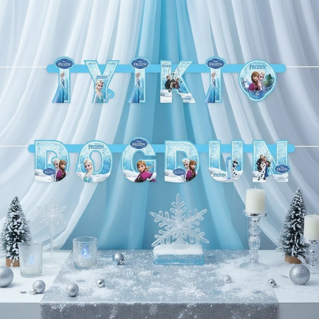 Frozen İyiki Doğdun Banner Yazı 190 cm
