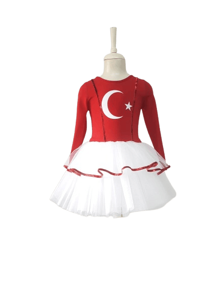 GALA Türk Bayraklı 4-5Yaş Tütülü Kırmızı Beyaz Kostüm