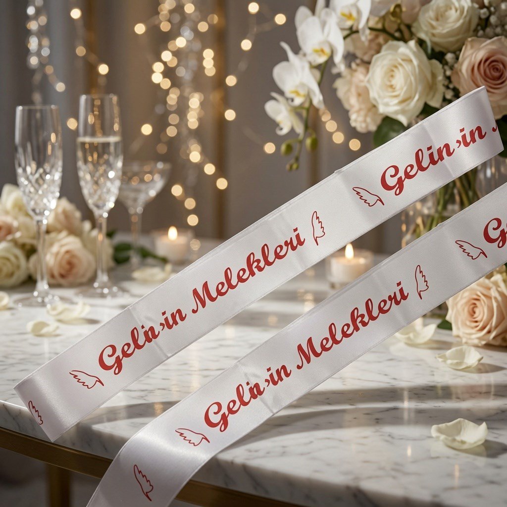 GELİN KUŞAĞI GELİNİN MELEKLERİ 6X2MT Kurdele KIRMI