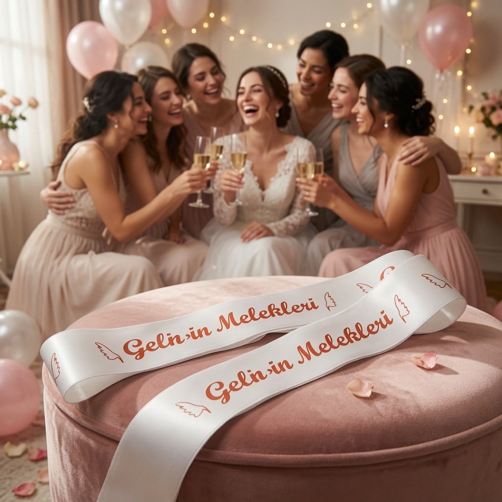 GELİN KUŞAĞI GELİNİN MELEKLERİ 6X2MT Kurdele KIRMI