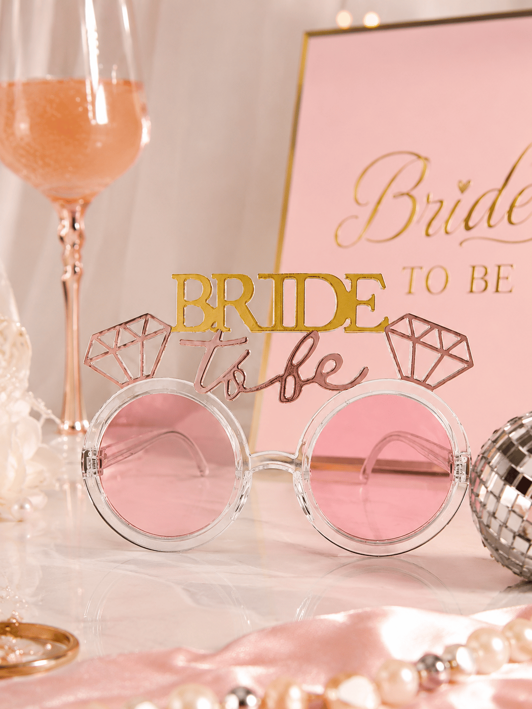 Gözlük Bride To Be Altın Yazılı Pembe