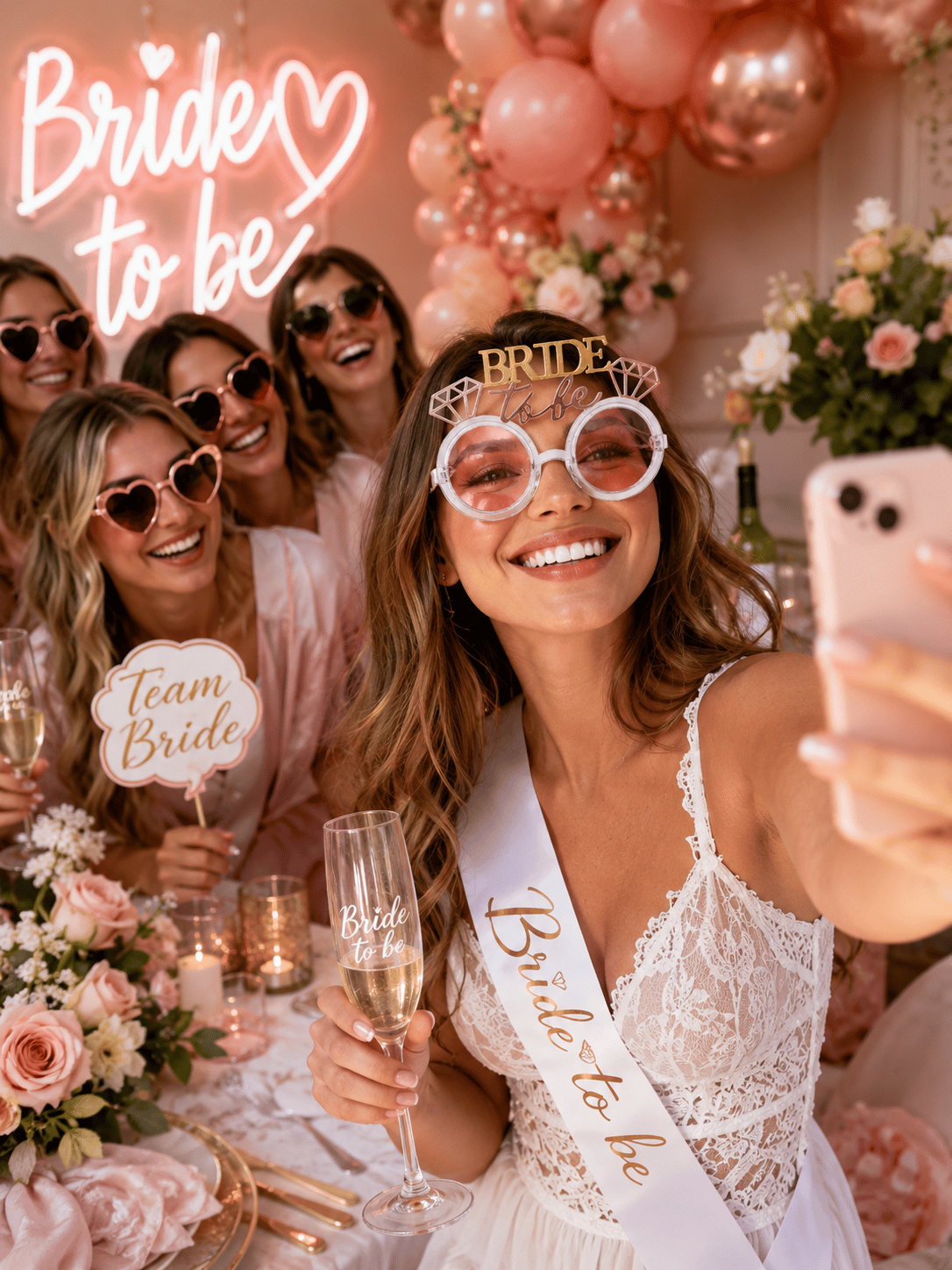 Gözlük Bride To Be Altın Yazılı Pembe