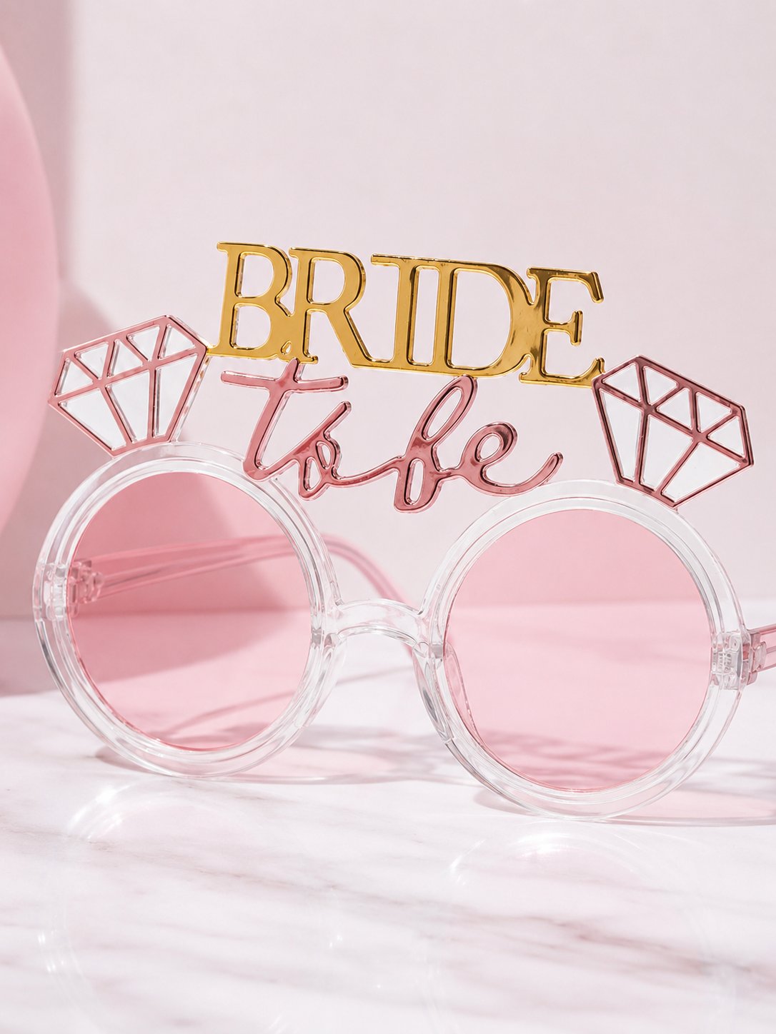 Gözlük Bride To Be Altın Yazılı Pembe