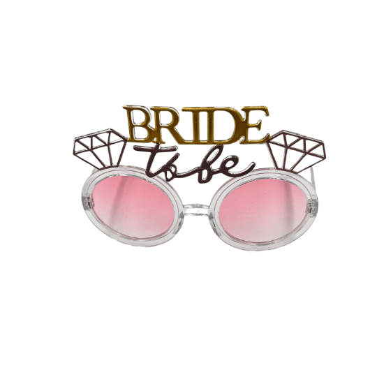 Gözlük Bride To Be Altın Yazılı Pembe Gözlük Bekarlığa Veda Elmas kesim taş detaylı