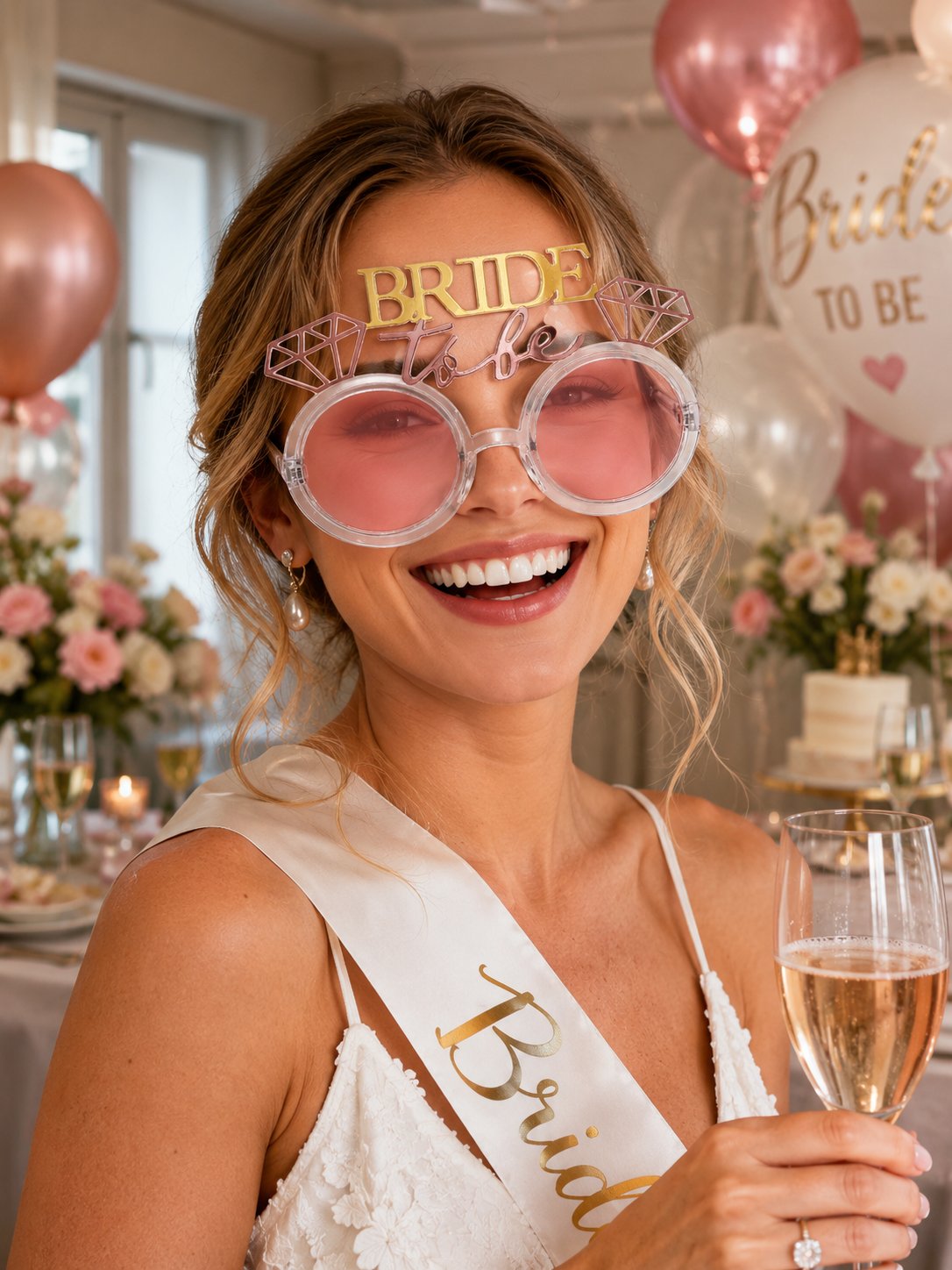 Gözlük Bride To Be Altın Yazılı Pembe