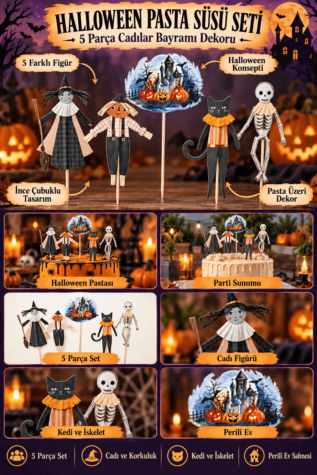 Halllowen Kürdan Halloween Set 5 Parça