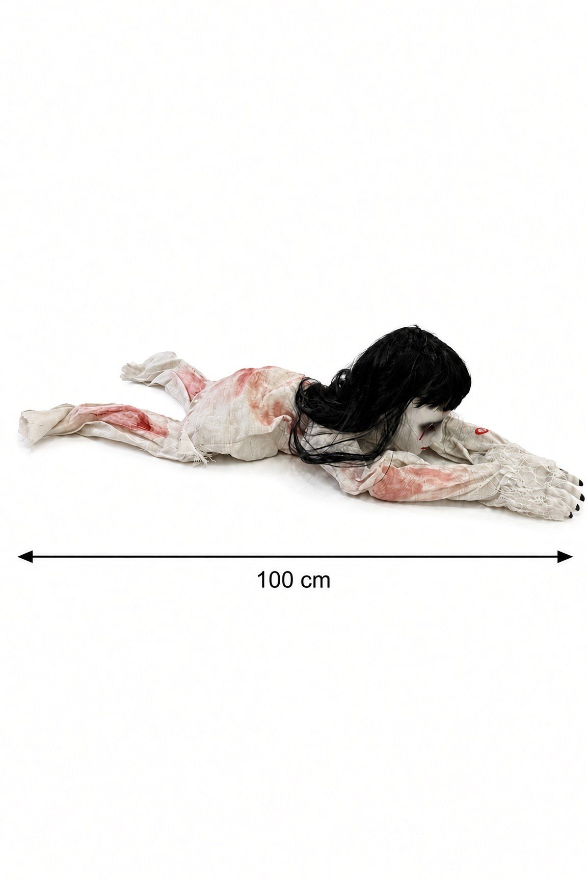 Halloween 100 Cm Hareketli Sürünen Korku Bebeği Sesli Işıklı Sürüngen Figür