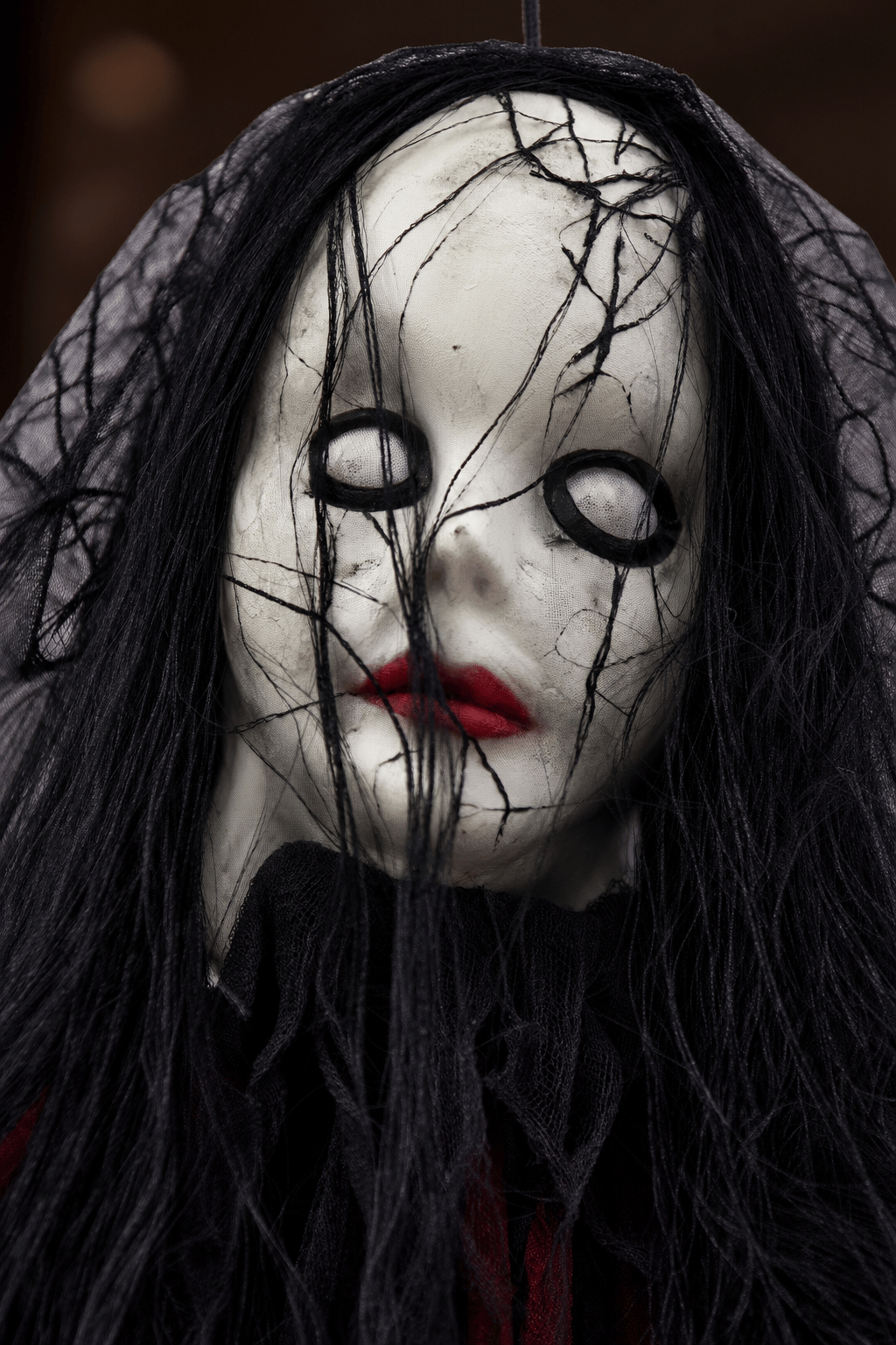 Halloween 100cm Asılabilir Hayalet Cadı Süsü Kırmızı Siyah