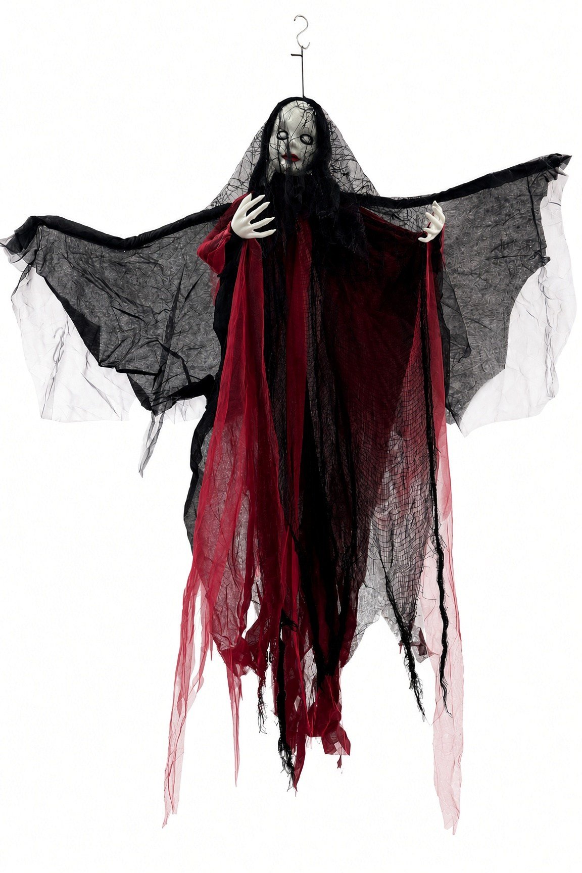 Halloween 100cm Asılabilir Hayalet Cadı Süsü Kırmızı Siyah