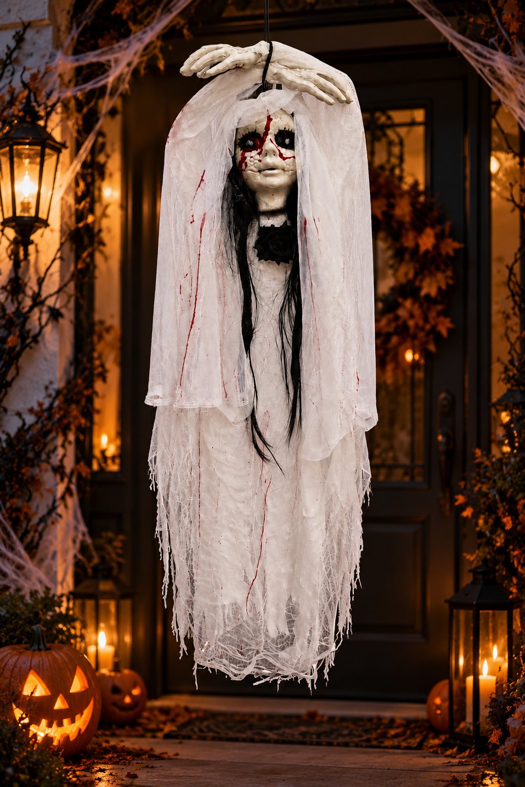 Halloween 120 Cm Sensörlü Işıklı Sesli Halloween Hayalet Gelin Dekoru