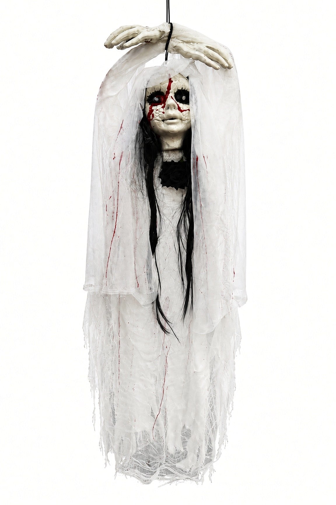 Halloween 120 Cm Sensörlü Işıklı Sesli Halloween Hayalet Gelin Dekoru