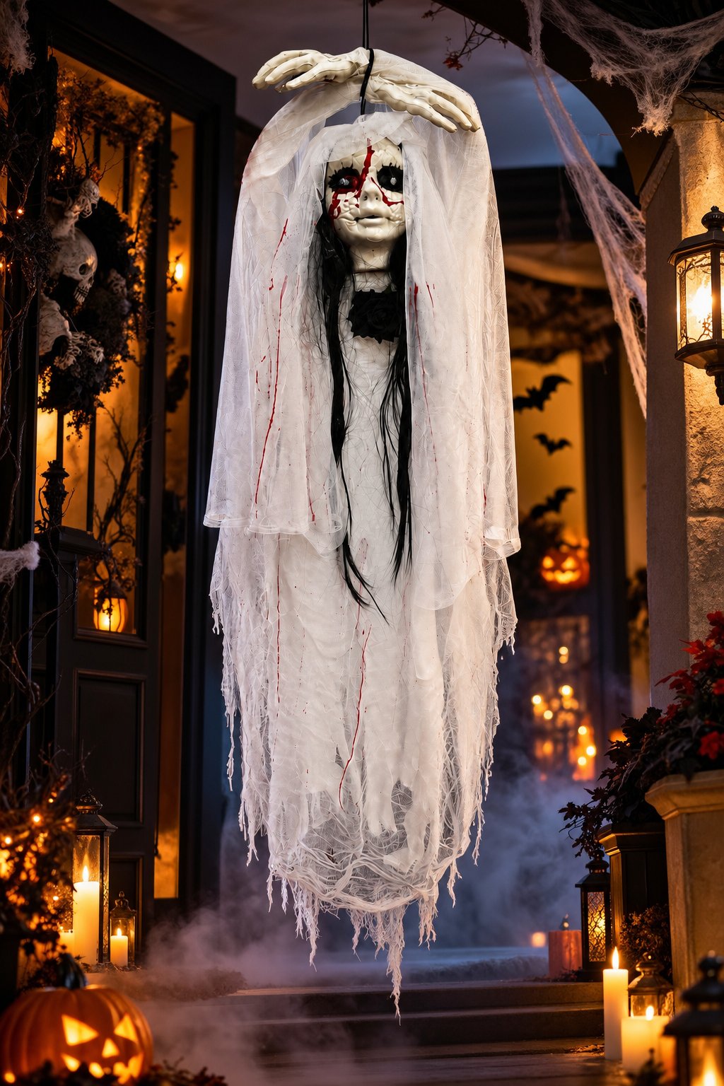 Halloween 120 Cm Sensörlü Işıklı Sesli Halloween Hayalet Gelin Dekoru