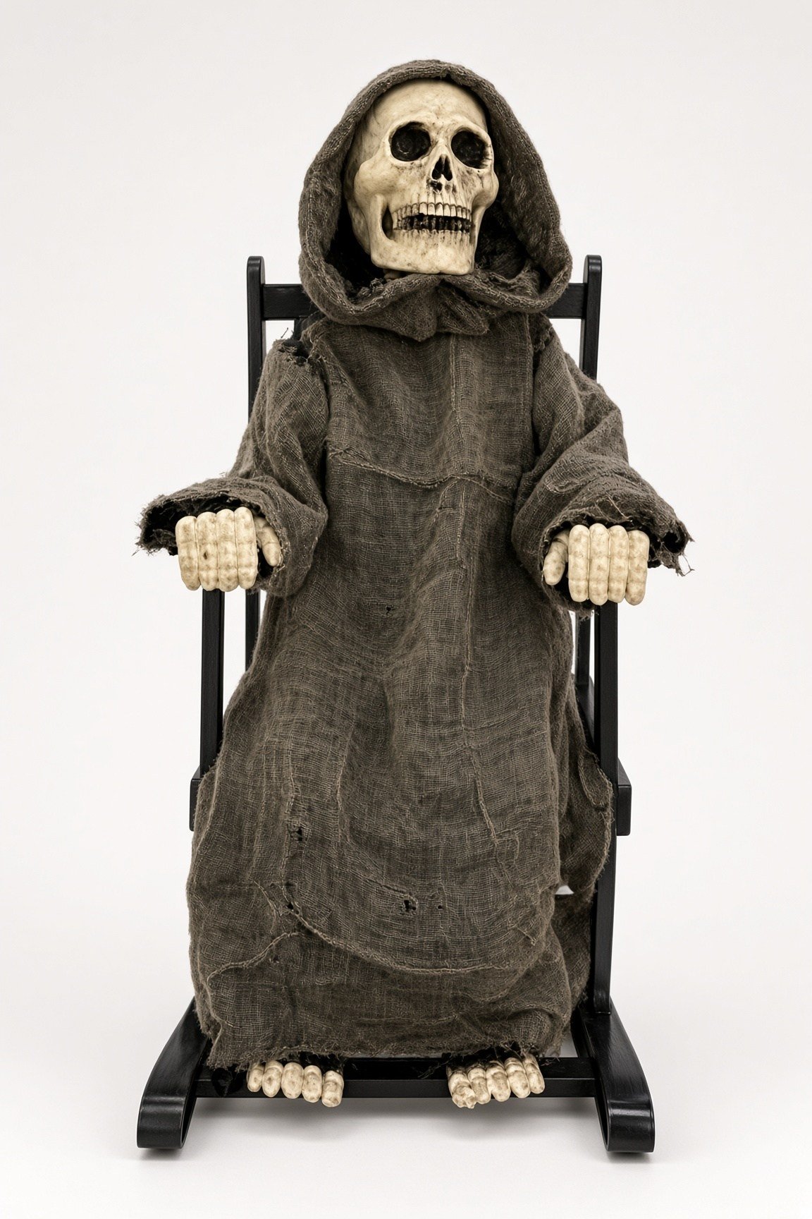 Halloween 44 cm Sesli Sallanan İskelet Dekoru Sandalyeli