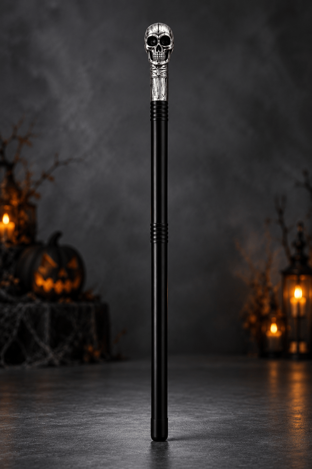 Halloween 75 Cm Kuru Kafa Baston – Halloween Cadılar Bayramı İskelet Başlı