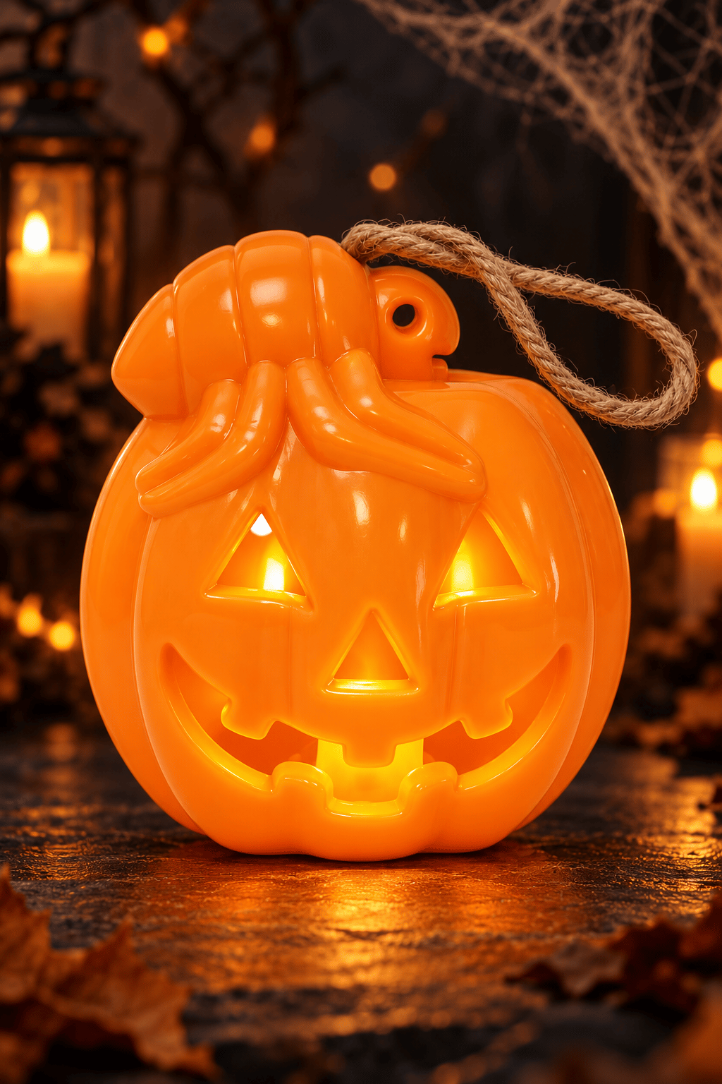 Halloween Bal kabağı Figürlü Ledli 9 cm