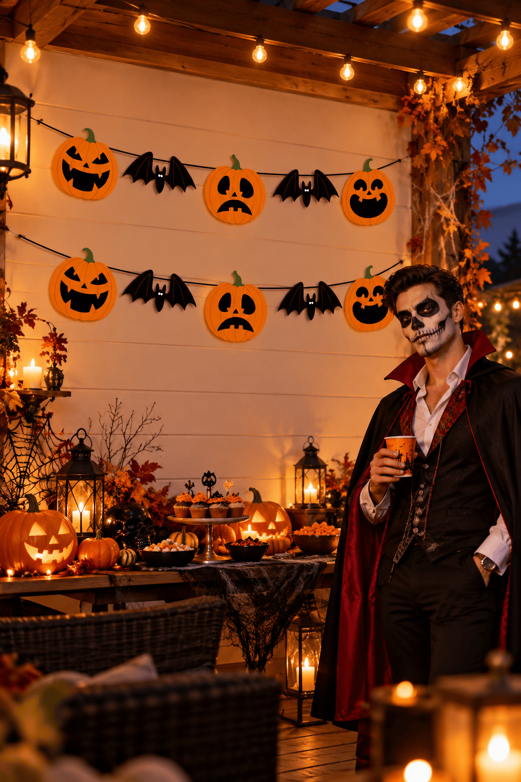 Halloween Balkabağı Özel Kesim Banner Yarasalı 2,5 m
