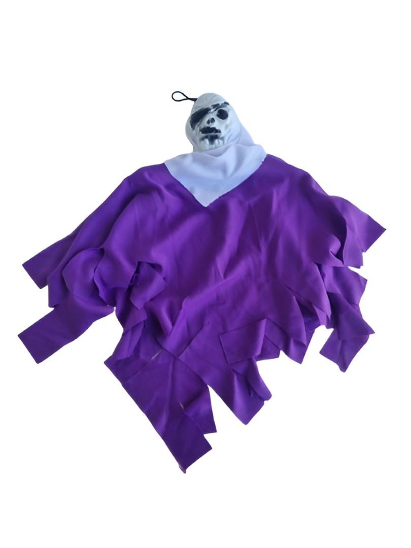 Halloween Cadı.Bayİskelet Kurukafa Mor-BEYAZ