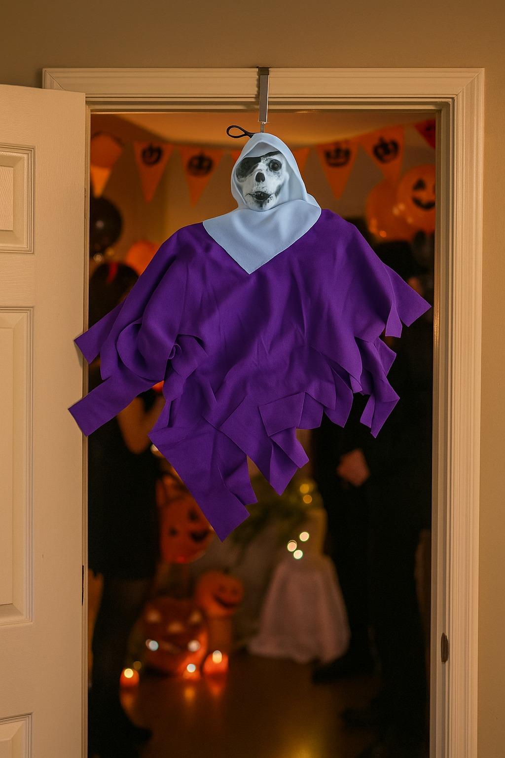 Halloween Cadı.Bayİskelet Kurukafa Mor-BEYAZ