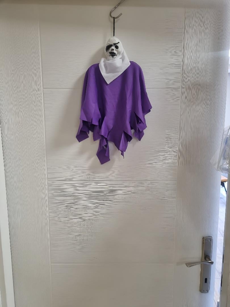 Halloween Cadı.Bayİskelet Kurukafa Mor-BEYAZ