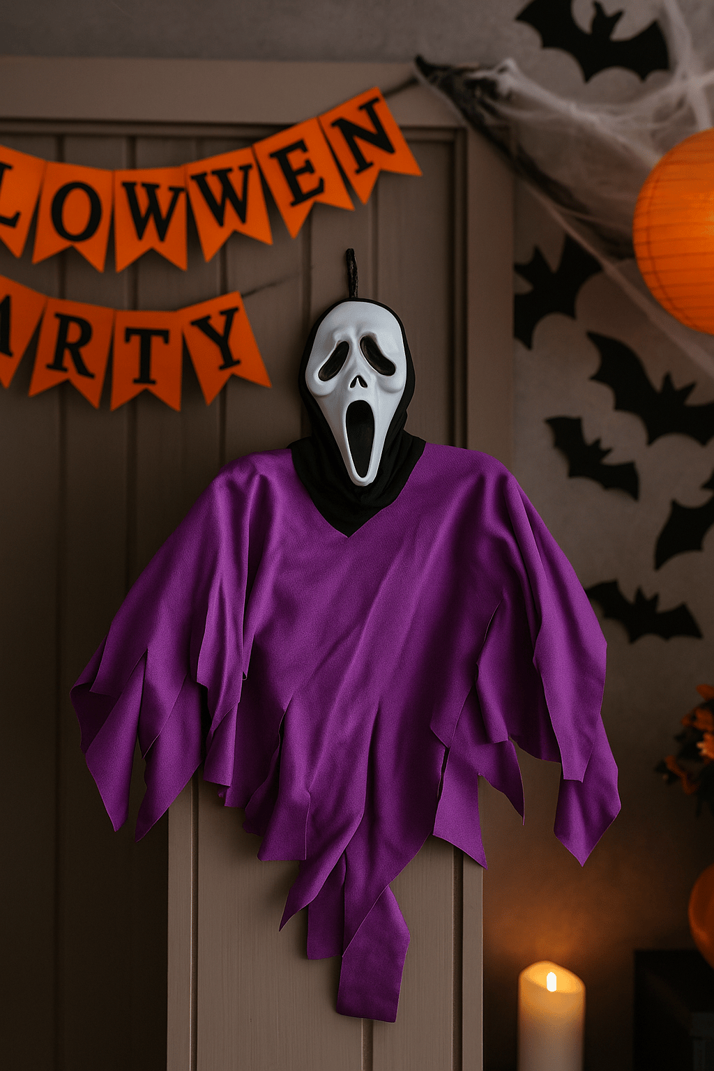 Halloween Cadı.Bayİskelet çığlık mor-siyah      